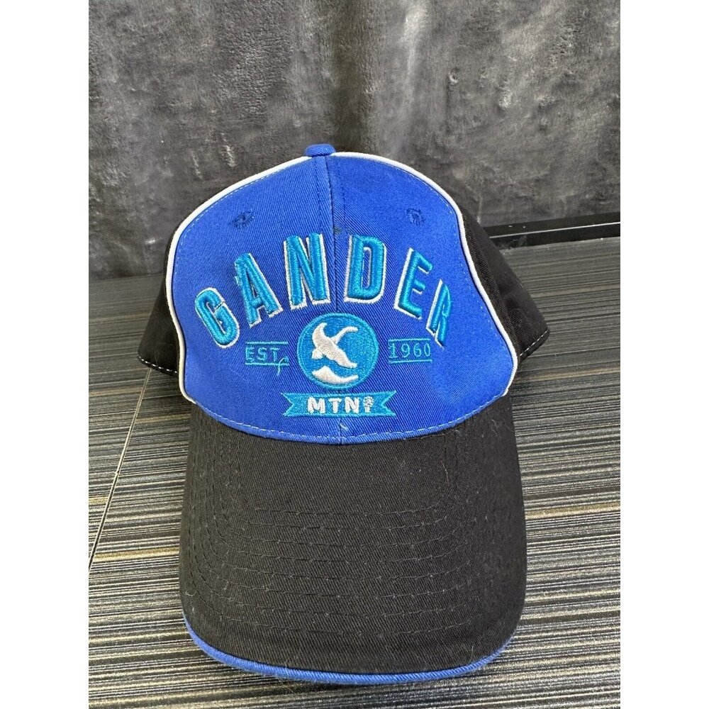 Gander‎ Mountain black blue adjustable cap hat Embroidery Stitching